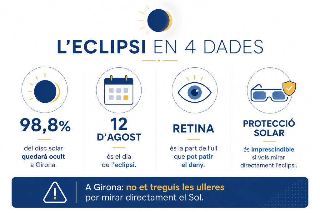 Eclipsi en dades Eclipsi solar 2026: com mirar-lo amb seguretat a Girona